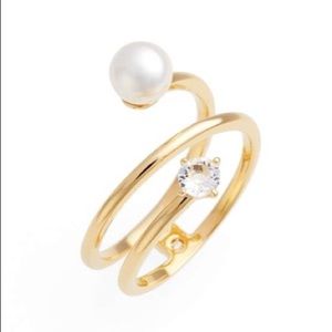 Jasmine Openwork Imitation Pearl Ring